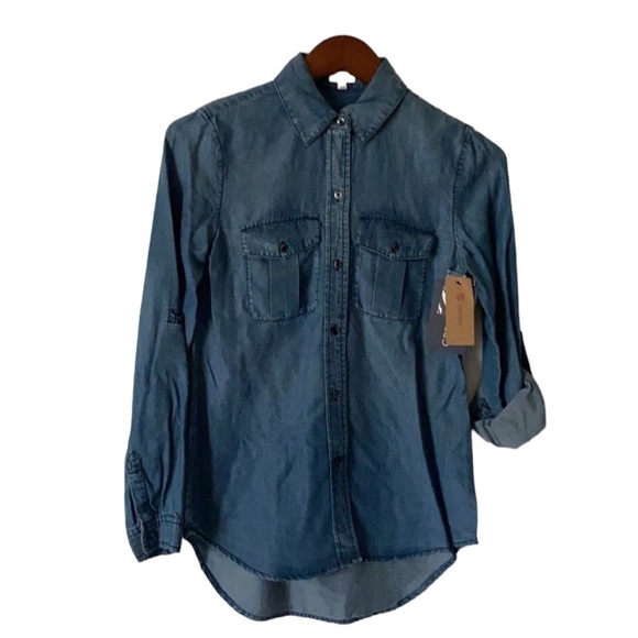 Daniel Cremieux Tops - Cremieux Size XS Jade Chambray Women’s Long Sleeves Blouse Denim Jeans